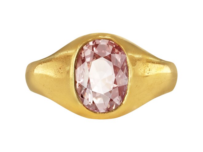 Padparadscha Ceylon sapphire ring.