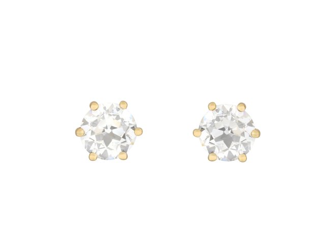Old cut diamond stud earrings. 