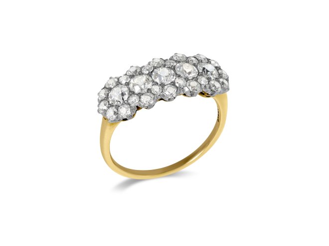 J.E. Caldwell diamond cluster ring, circa 1915. 