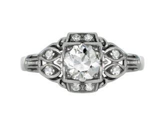 Diamond cluster ring, American, circa 1930s.