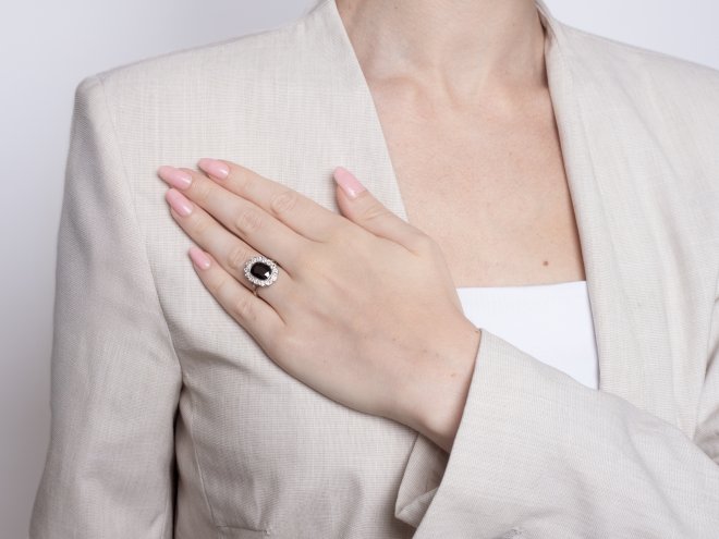 Sapphire and diamond coronet cluster ring, circa 1915.
