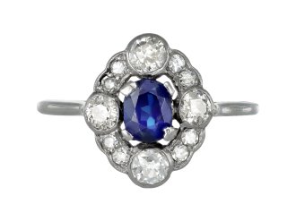 Manage Ref_29724 Art Deco sapphire and diamond cluster ring, circa 1930