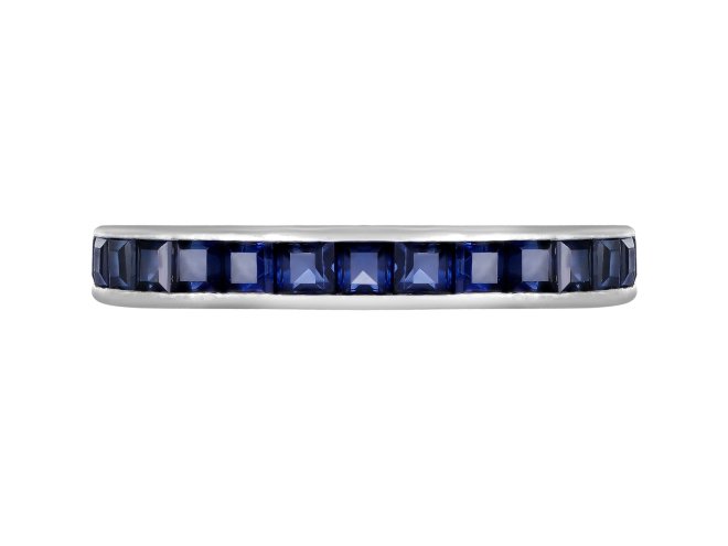Sapphire full eternity ring, American, circa 1920. 