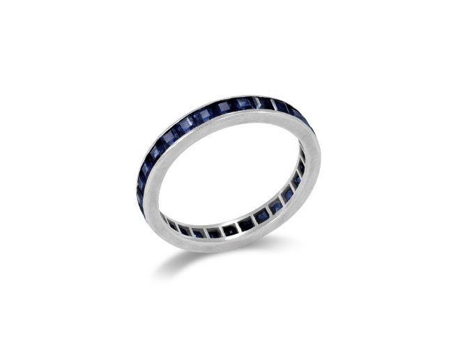 Sapphire full eternity ring, American, circa 1920. 