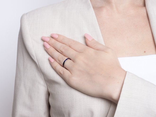 Sapphire full eternity ring, American, circa 1920. 