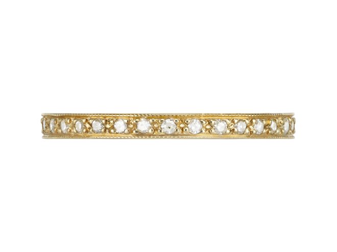 Diamond full eternity ring, circa 1950. 