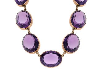 Victorian amethyst rivi&egrave;re necklace, circa 1890.