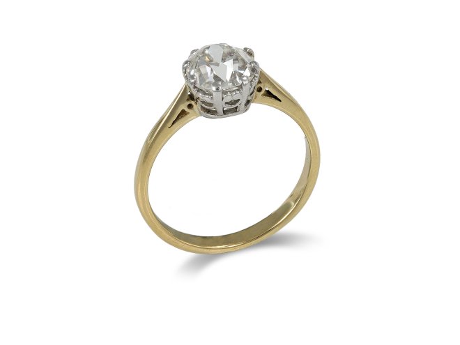 Old mine diamond solitaire ring