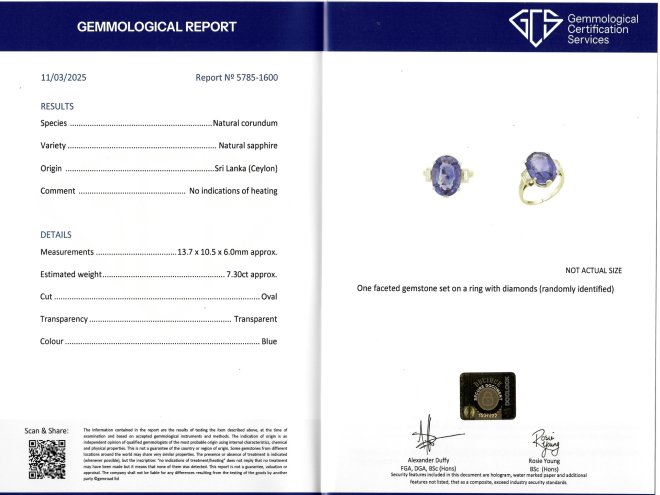 Ceylon sapphire and diamond ring, French, circa 1920.