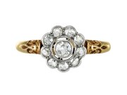 Diamond coronet cluster ring, English, circa 1905.