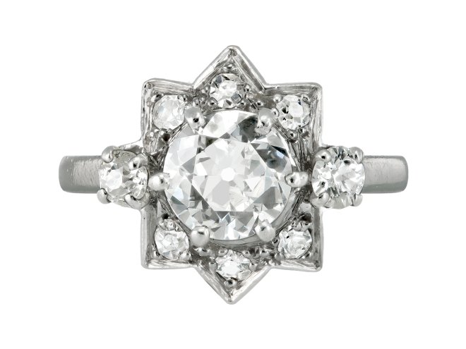 Monture Van Cleef & Arpels Diamond Cluster Ring, French, circa 1950.