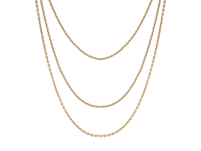 Victorian rose gold cable chain, circa 1900. 