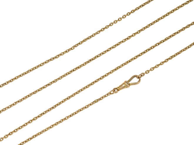 Victorian rose gold cable chain, circa 1900. 