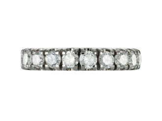 Diamond full eternity ring, circa 1950.
