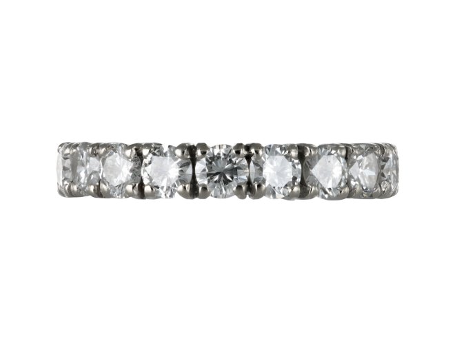 Diamond full eternity ring, French, circa 1950. 