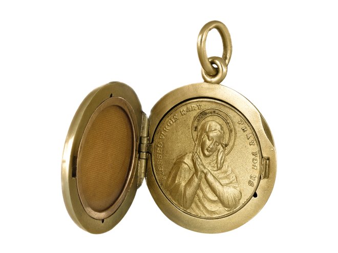 Tiffany guilloch&eacute; enamel locket, circa 1900.