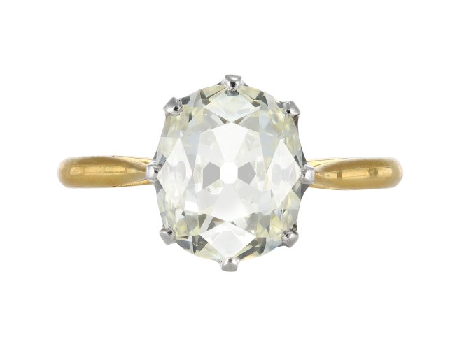 Old mine diamond solitaire ring, circa 1905.