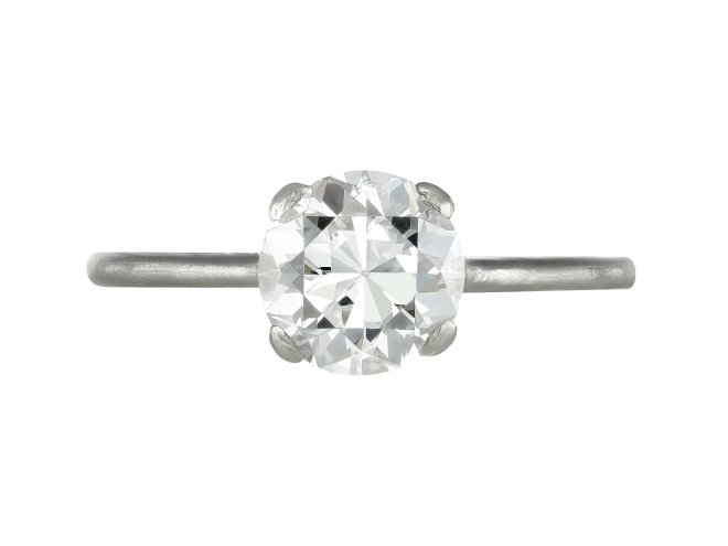 Henri Picq diamond solitaire ring, French, circa 1915.