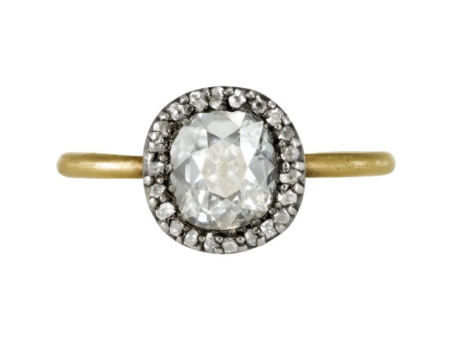 Georgian diamond coronet cluster ring, circa 1830. 