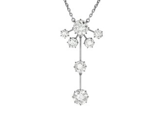 Old cut diamond necklace, circa 1930.
