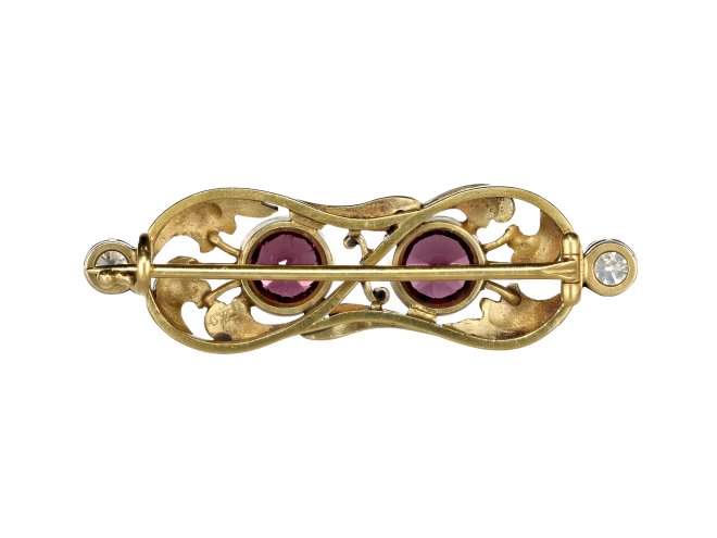 House of Bolin Garnet and Diamond Brooch, Russian, c.1885.