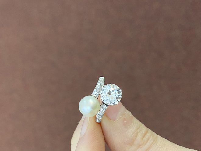 Pearl and Diamond Ring