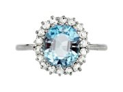 Aquamarine and diamond coronet cluster, circa 1940.