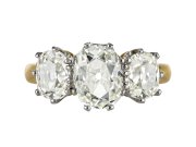 Edwardian diamond three stone ring, circa 1905.