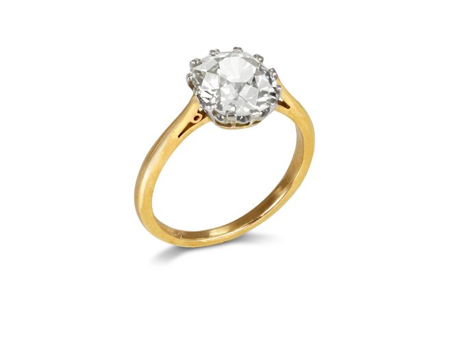 Old mine diamond solitaire ring.