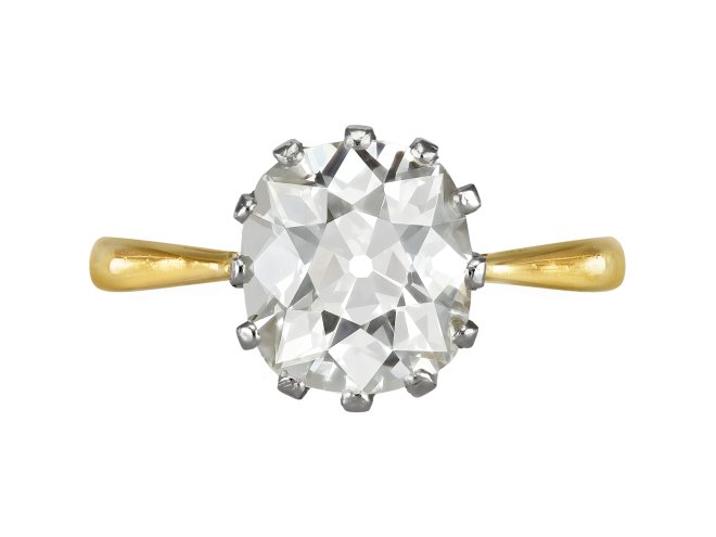 Old mine diamond solitaire ring.