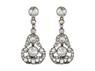 Diamond drop earrings, circa 1905