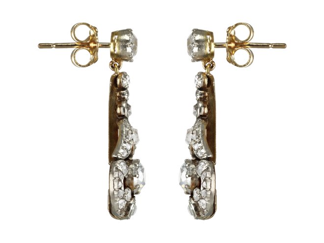 Diamond drop earrings, circa 1905