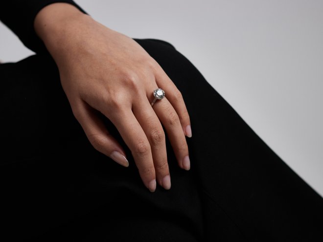 3.86 carat old cut diamond ring, circa 1915.