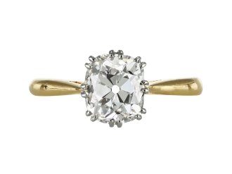 Old mine diamond solitaire ring, circa 1910.
