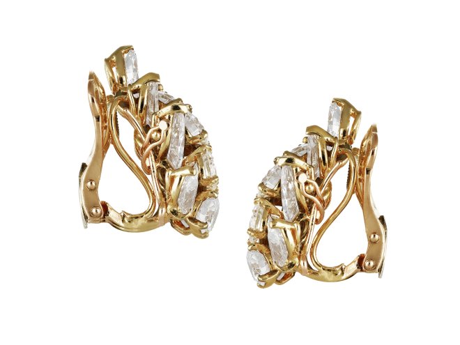 M. G&eacute;rard diamond earrings, French, circa 1970.