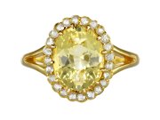 Yellow sapphire and diamond coronet cluster, circa 1910.