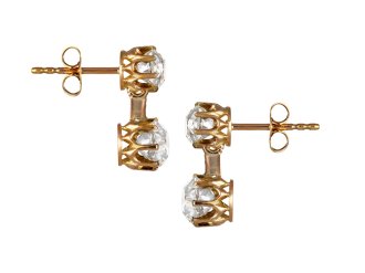 Diamond drop earrings, circa 1905. 