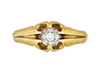 Diamond solitaire ring, English, 1898. 