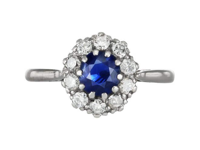 Sapphire and diamond coronet cluster, circa 1940.