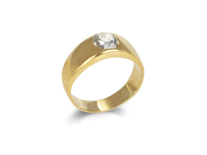 Diamond gypsy ring, circa 1900. 