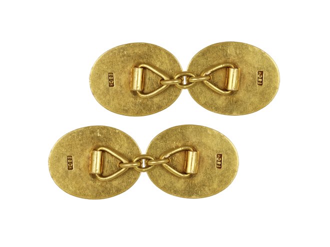 Enamel Dog Cufflinks, circa 1900.