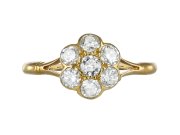 Edwardian diamond cluster ring, English, 1916.