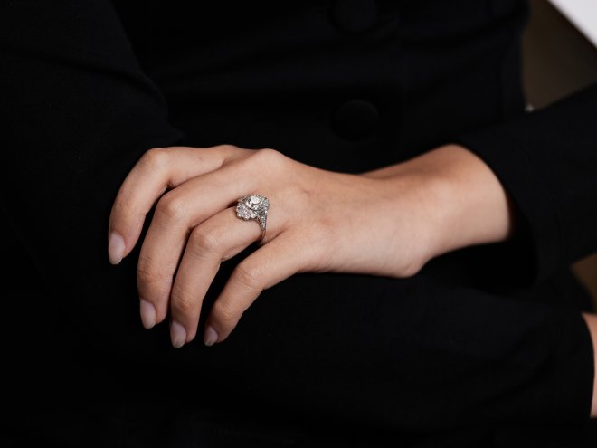 Old Cut diamond cluster ring, circa 1935.