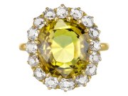 Chrysoberyl and diamond coronet cluster, circa 1900. 