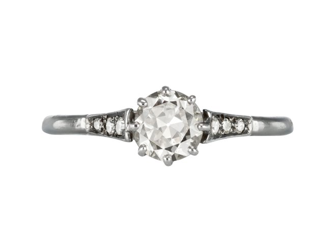 Diamond Flanked Solitaire, circa 1930.