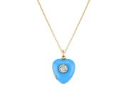 Enamel and diamond locket, circa 1900. 