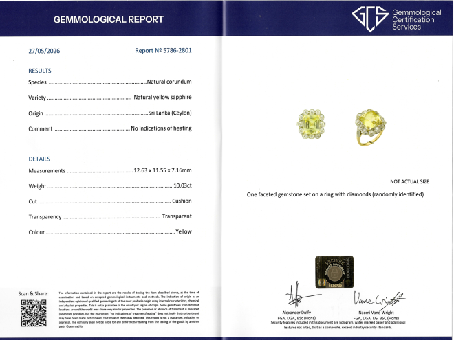 Yellow Ceylon sapphire and diamond coronet cluster ring, circa 1910.