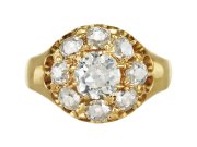 Victorian Diamond coronet cluster ring, circa 1900. 