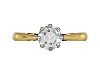 Diamond solitaire ring, circa 1905.