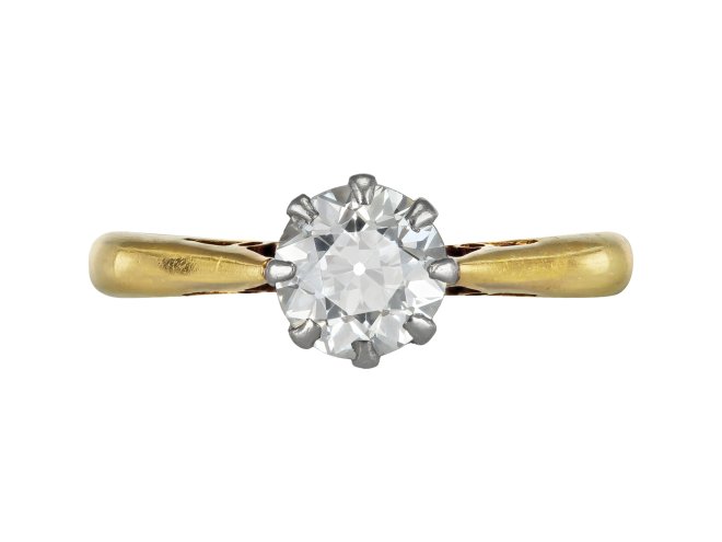 Diamond solitaire ring, circa 1905.